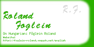 roland foglein business card